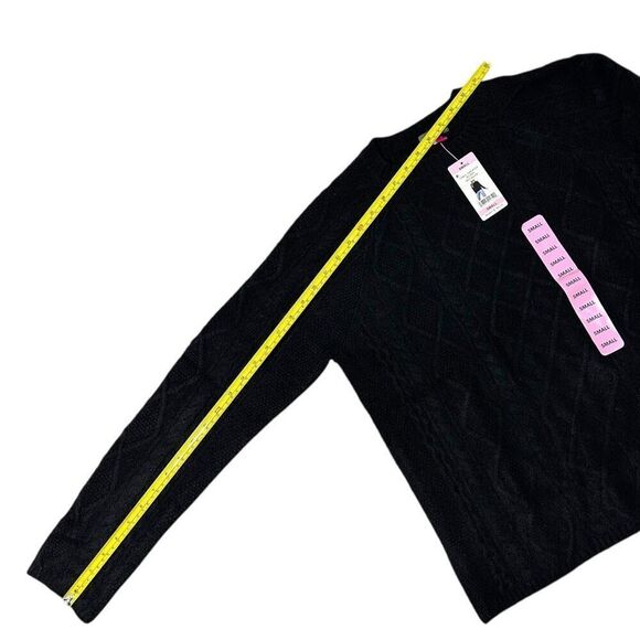Vince Camuto Women's Cable Sweater Black Soot  Size Small - Picture 7 of 8